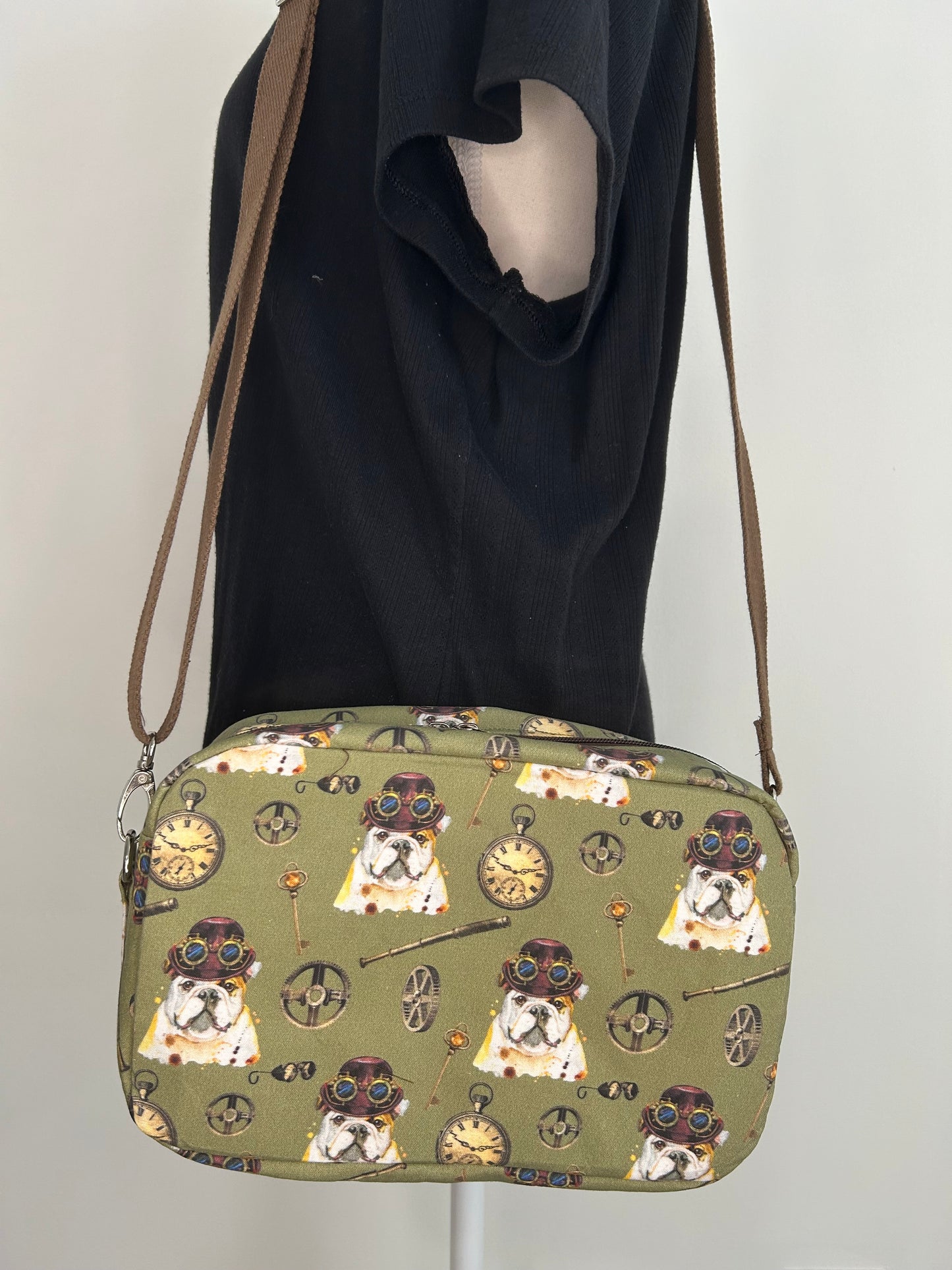 Steampunk English Bulldog Catalina Convertible Bag