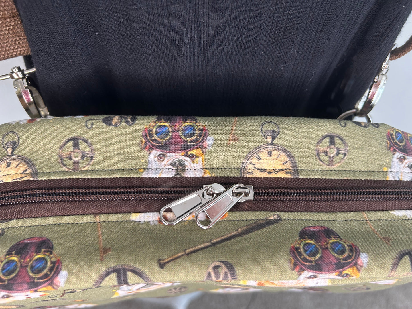 Steampunk English Bulldog Catalina Convertible Bag