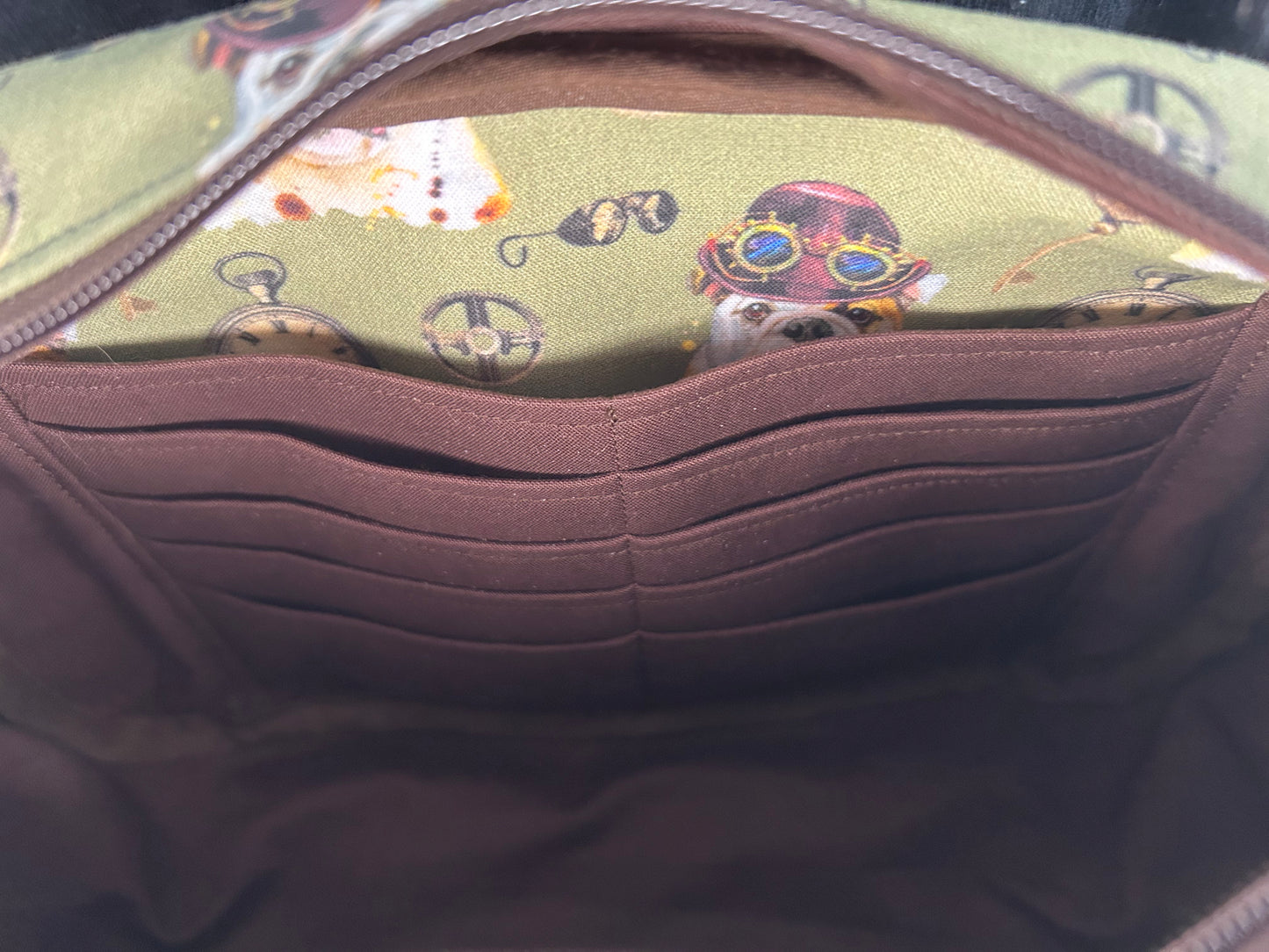 Steampunk English Bulldog Catalina Convertible Bag