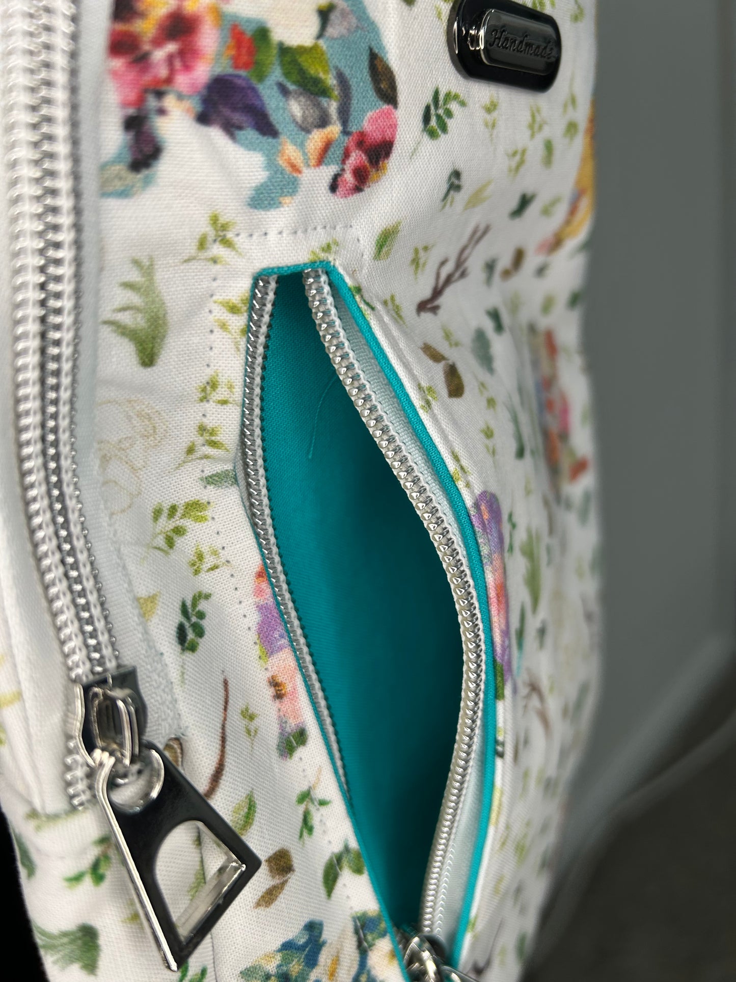 Floral English Bulldog Heartlands Backpack Sling Bag