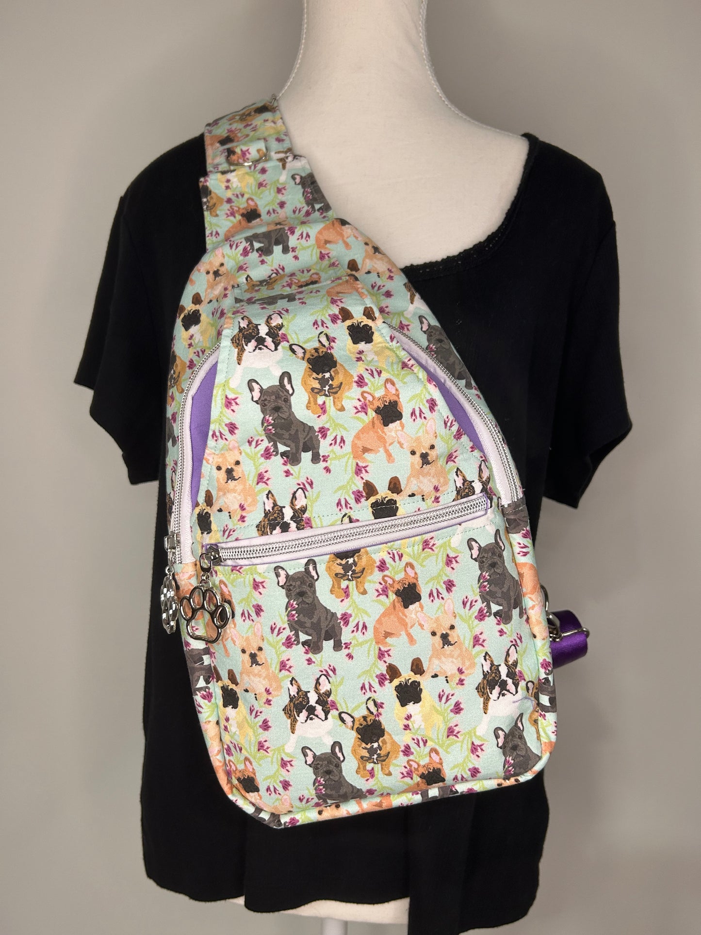 Frenchie Fields Retro Sling Backpack
