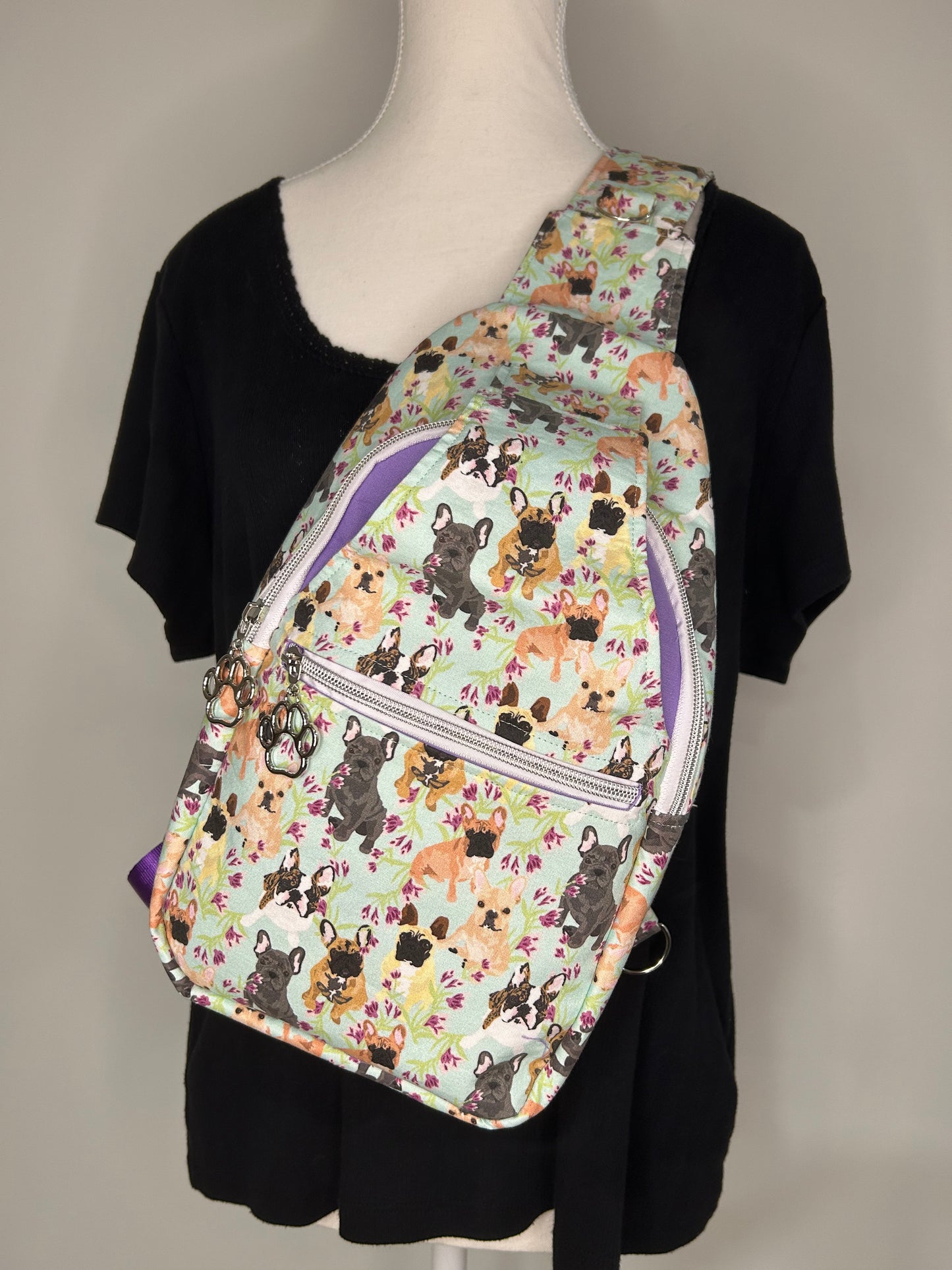Frenchie Fields Retro Sling Backpack