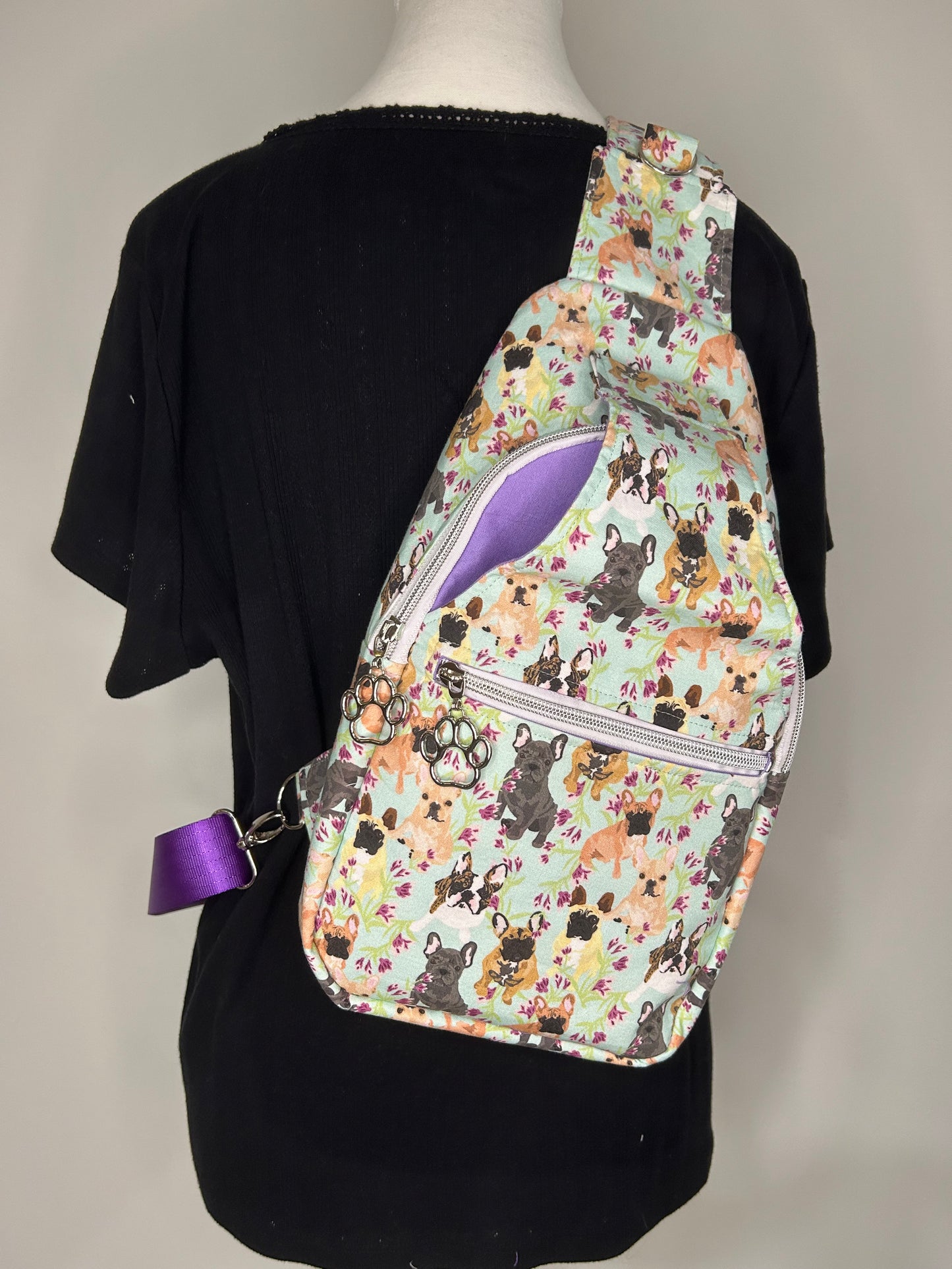 Frenchie Fields Retro Sling Backpack