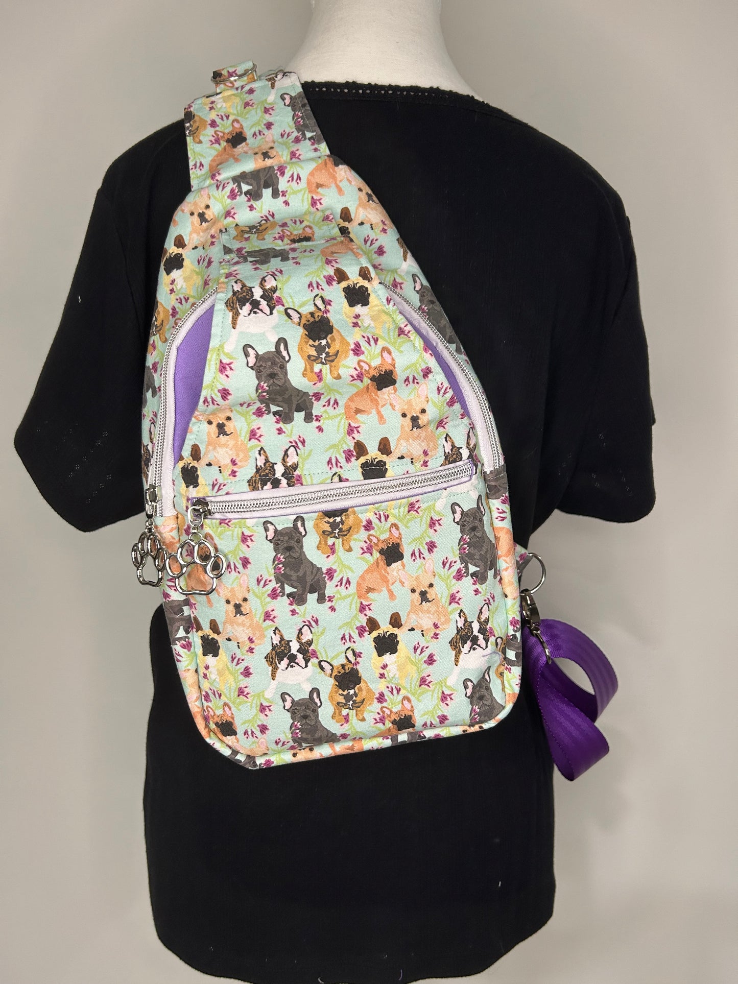 Frenchie Fields Retro Sling Backpack