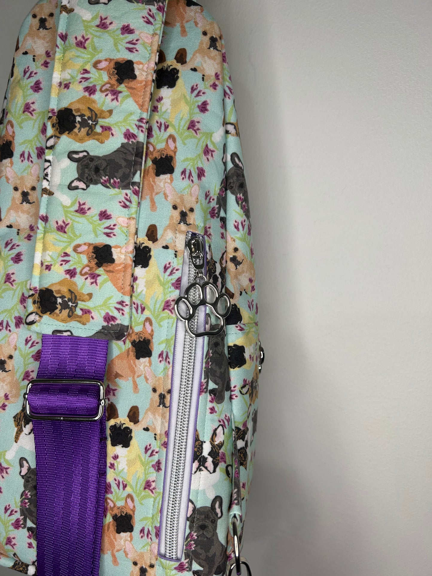 Frenchie Fields Retro Sling Backpack