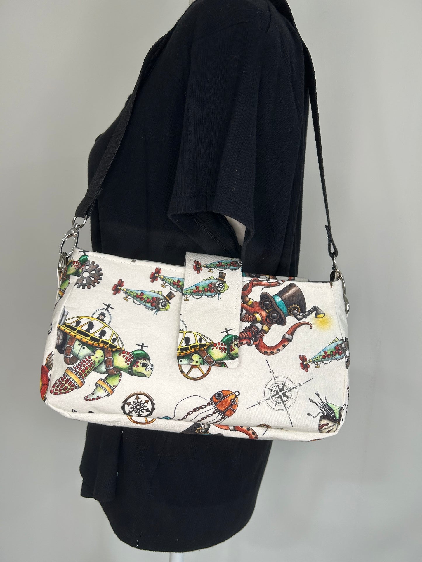Aquatic Steampunk Ava Shoulder or Crossbody Bag Purse