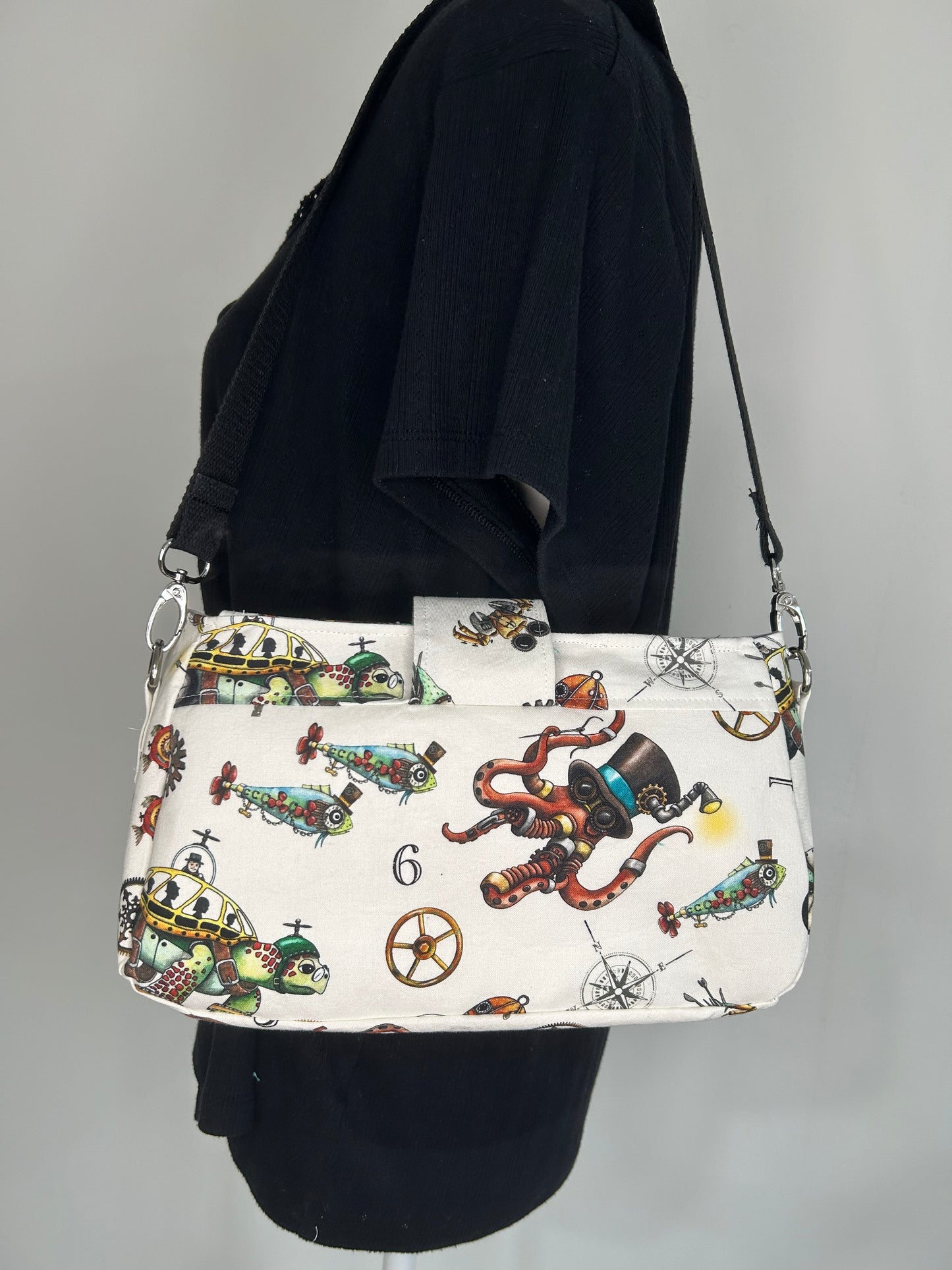 Aquatic Steampunk Ava Shoulder or Crossbody Bag Purse