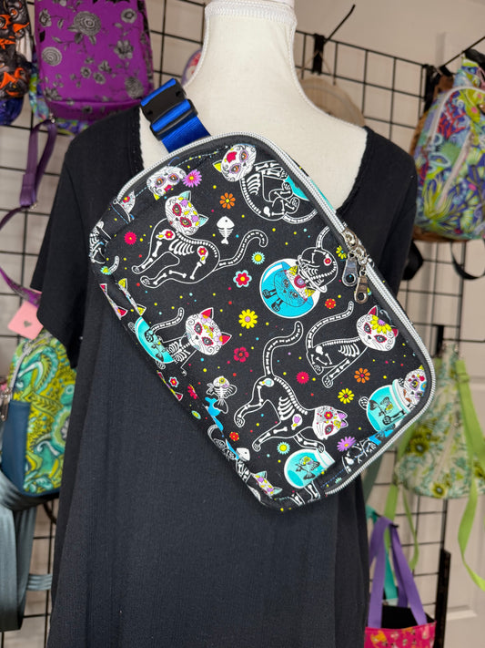 Day of the Dead Kitties Medium Louie Sling to Waist Bag