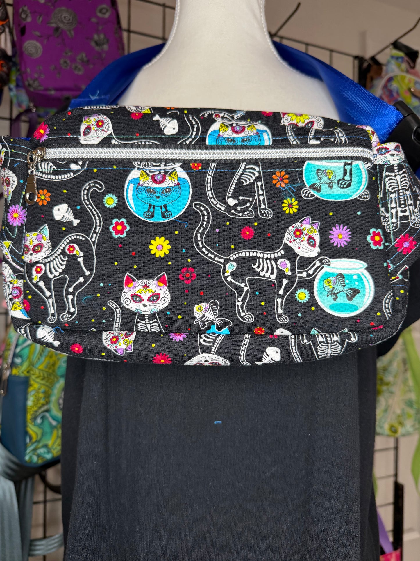 Day of the Dead Kitties Medium Louie Sling to Waist Bag