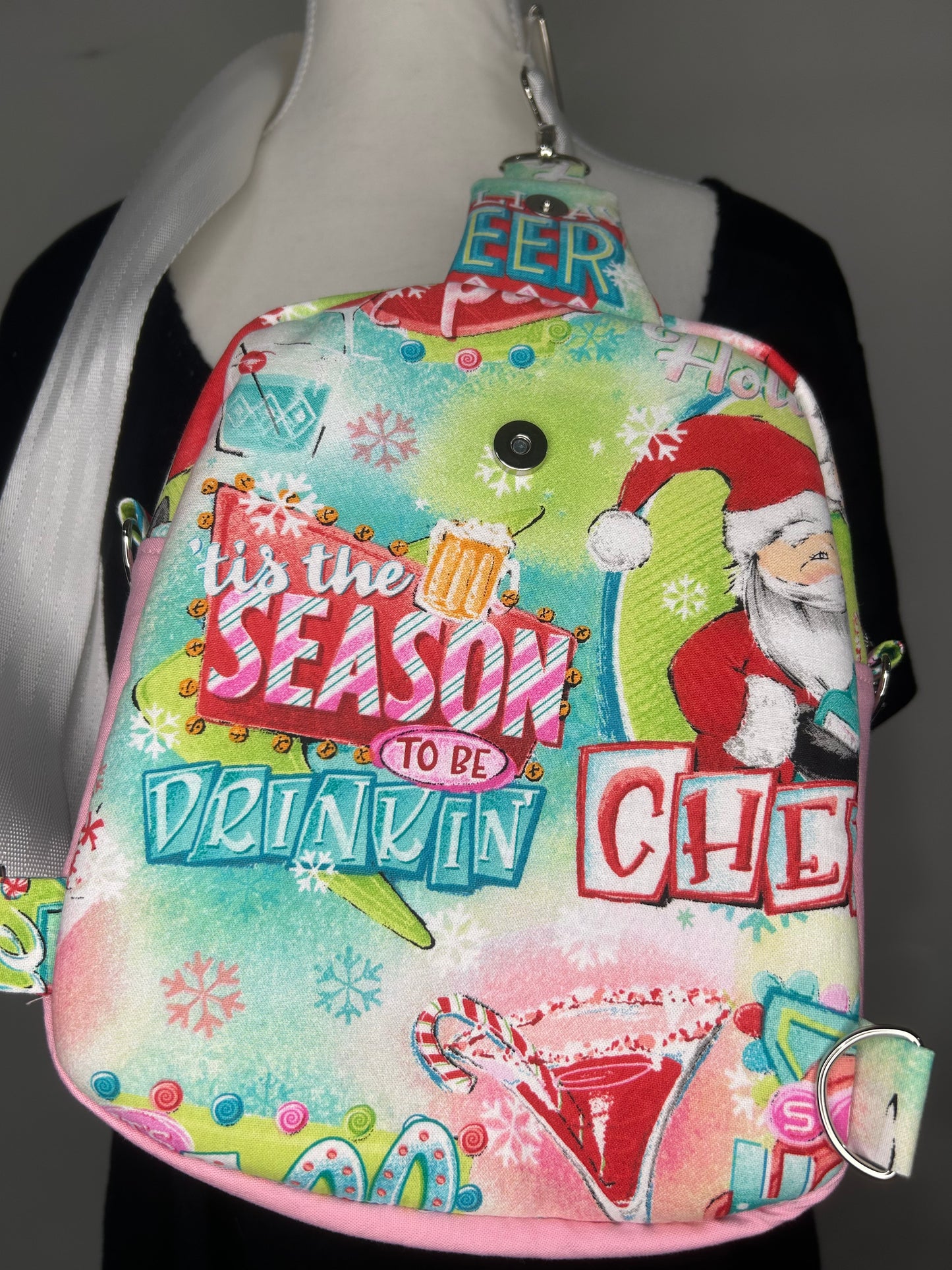 Drunk Santa Convertible Pebble Sling