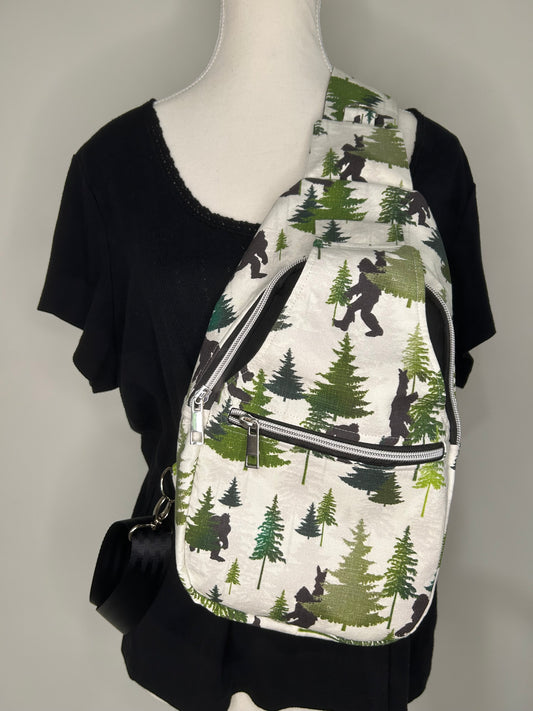 Peace Out Bigfoot Retro Sling Bag