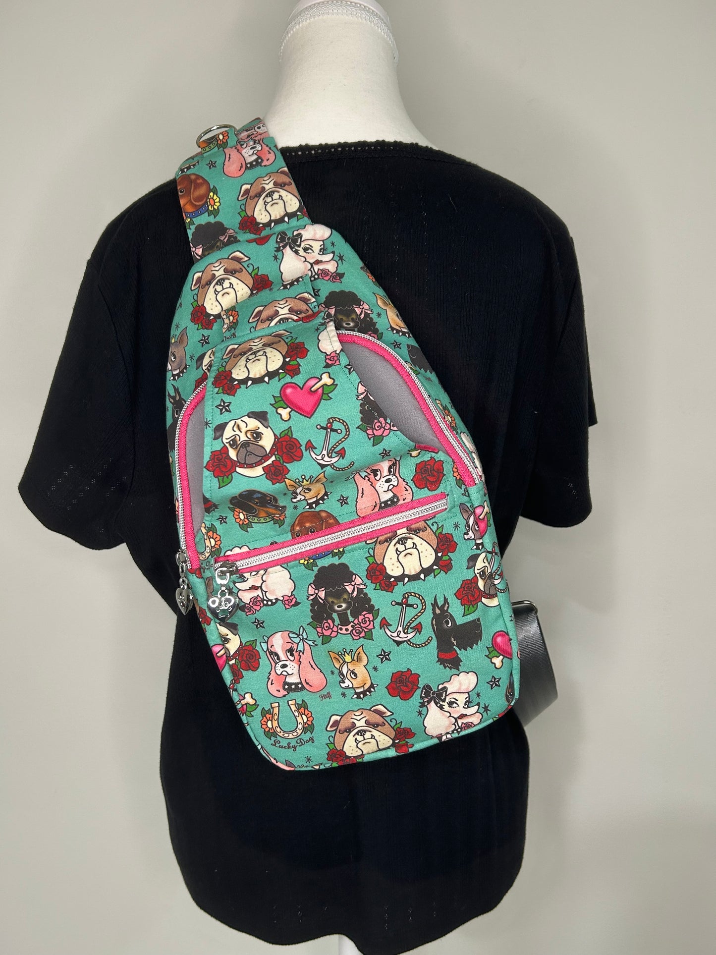 Fluffy Pups Retro Backpack Sling Bag