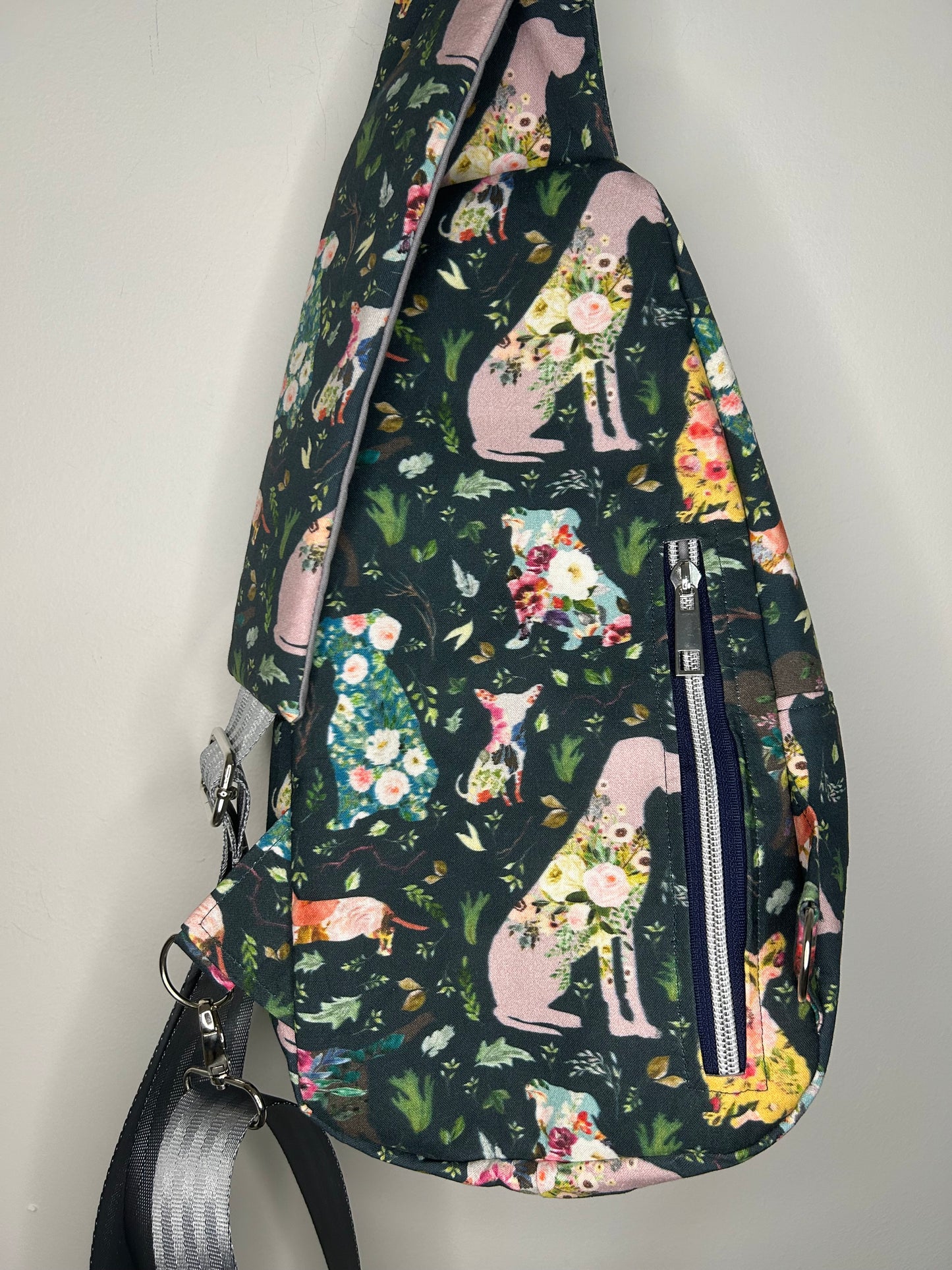 Floral Pups Retro Sling Bag