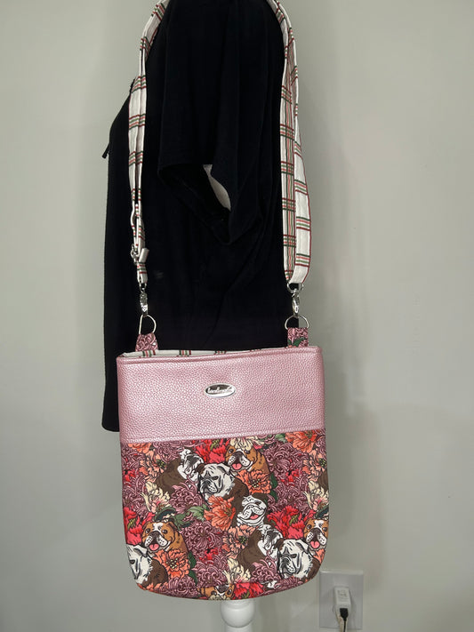 Handmade Bulldog Garden Crossbody Bag