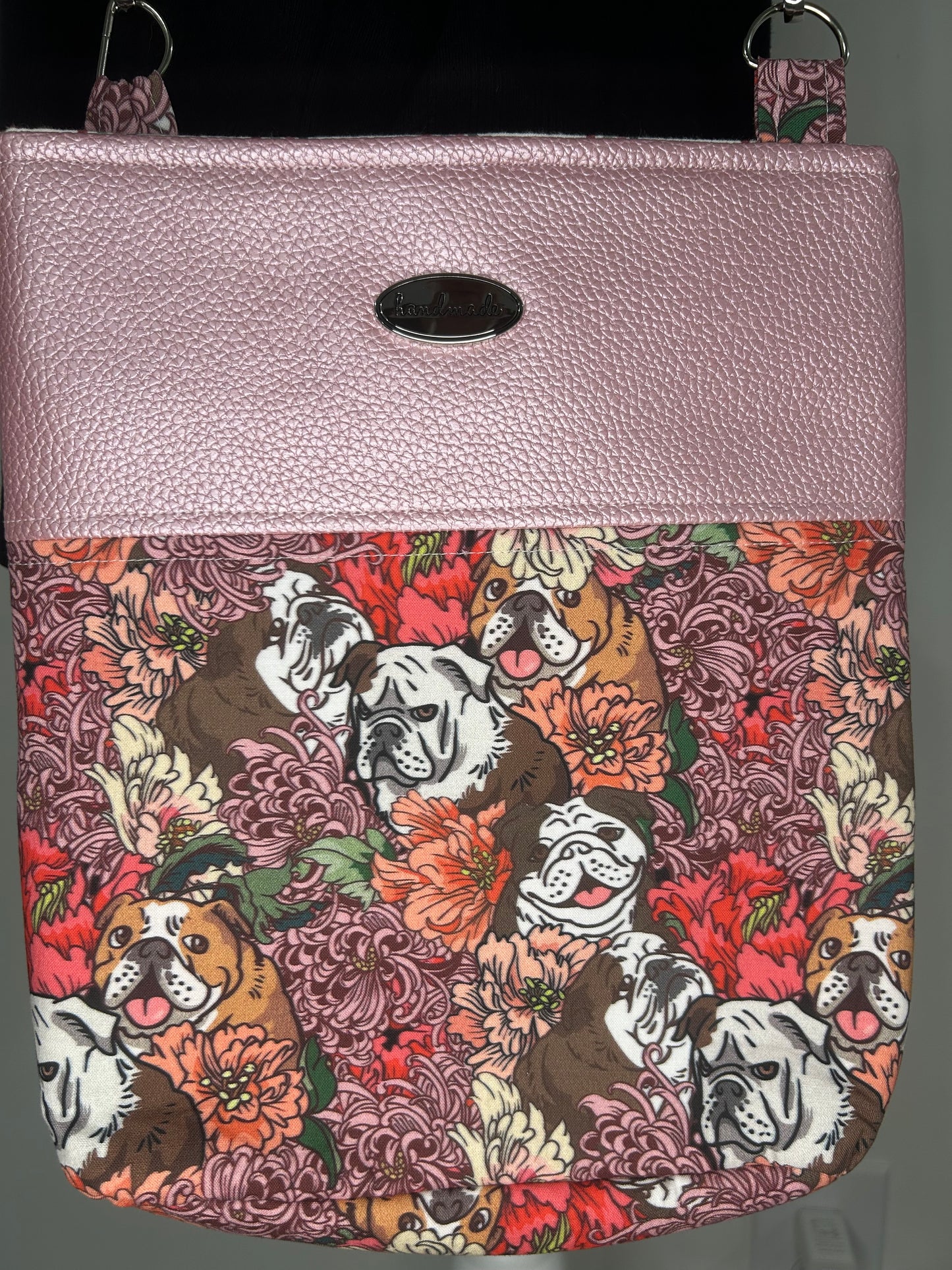 Handmade Bulldog Garden Crossbody Bag