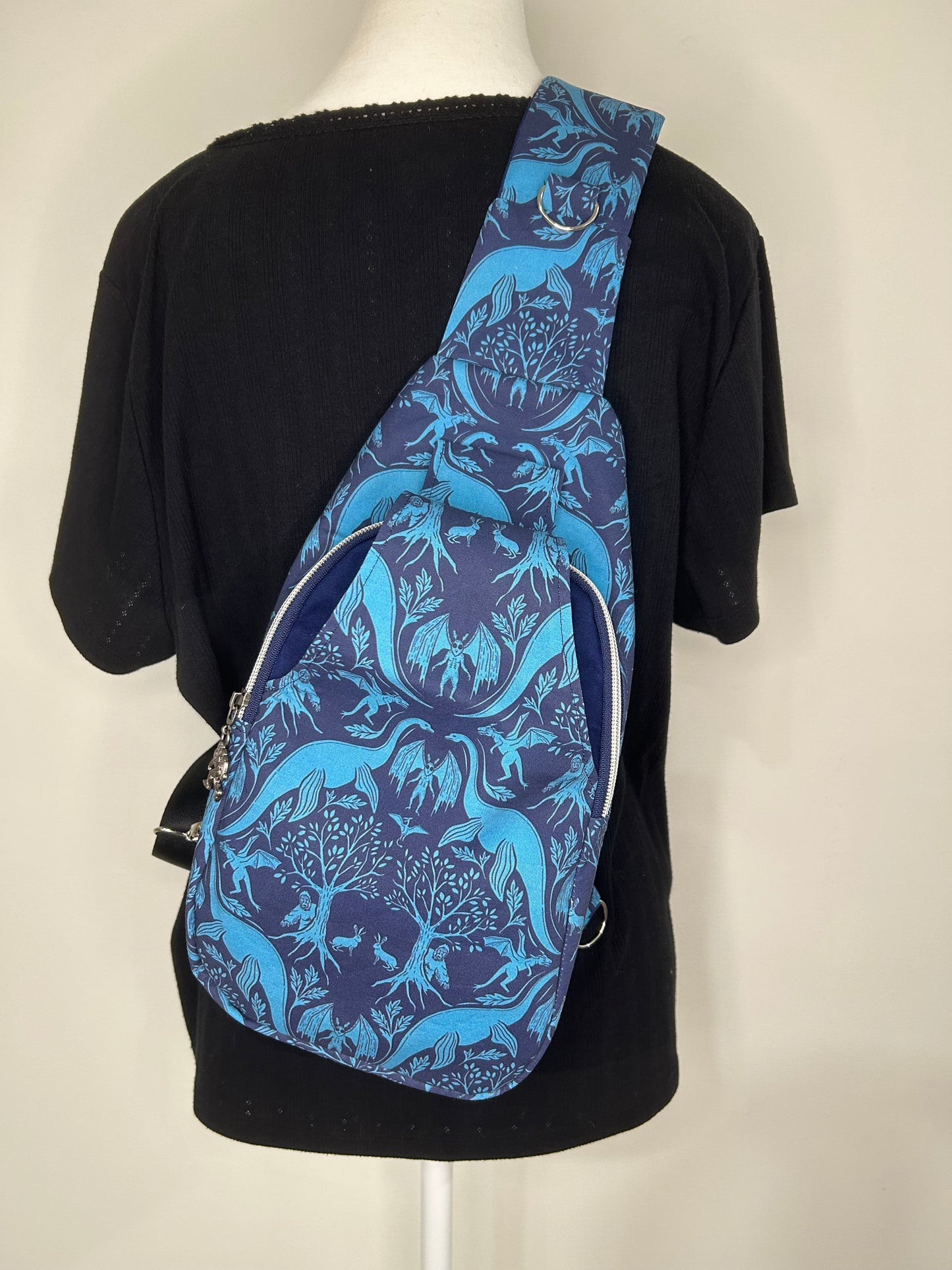 Handmade Unisex Cryptid Friends Retro Sling Bag
