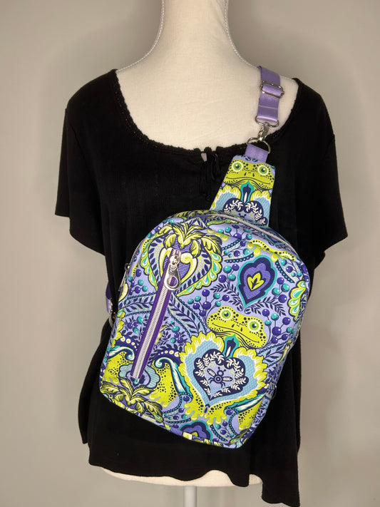 RARE Handmade Retired Tula Pink Frog Prince Pebble Sling Convertible to Backpack