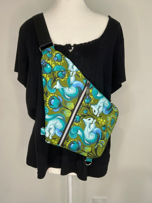 RARE Squirreling Around Convertible Traveler Sling Bag