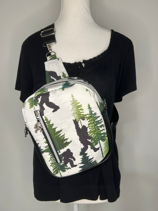 Handmade Peace Out Bigfoot 4 in 1 Convertible Pebble Sling Bag