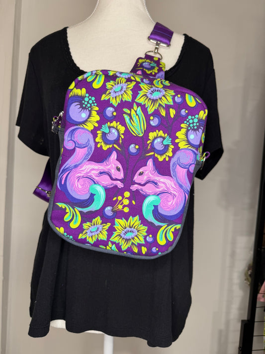 Extremely rare Tula Pink Squirrel 4 in 1 convertible sling bag