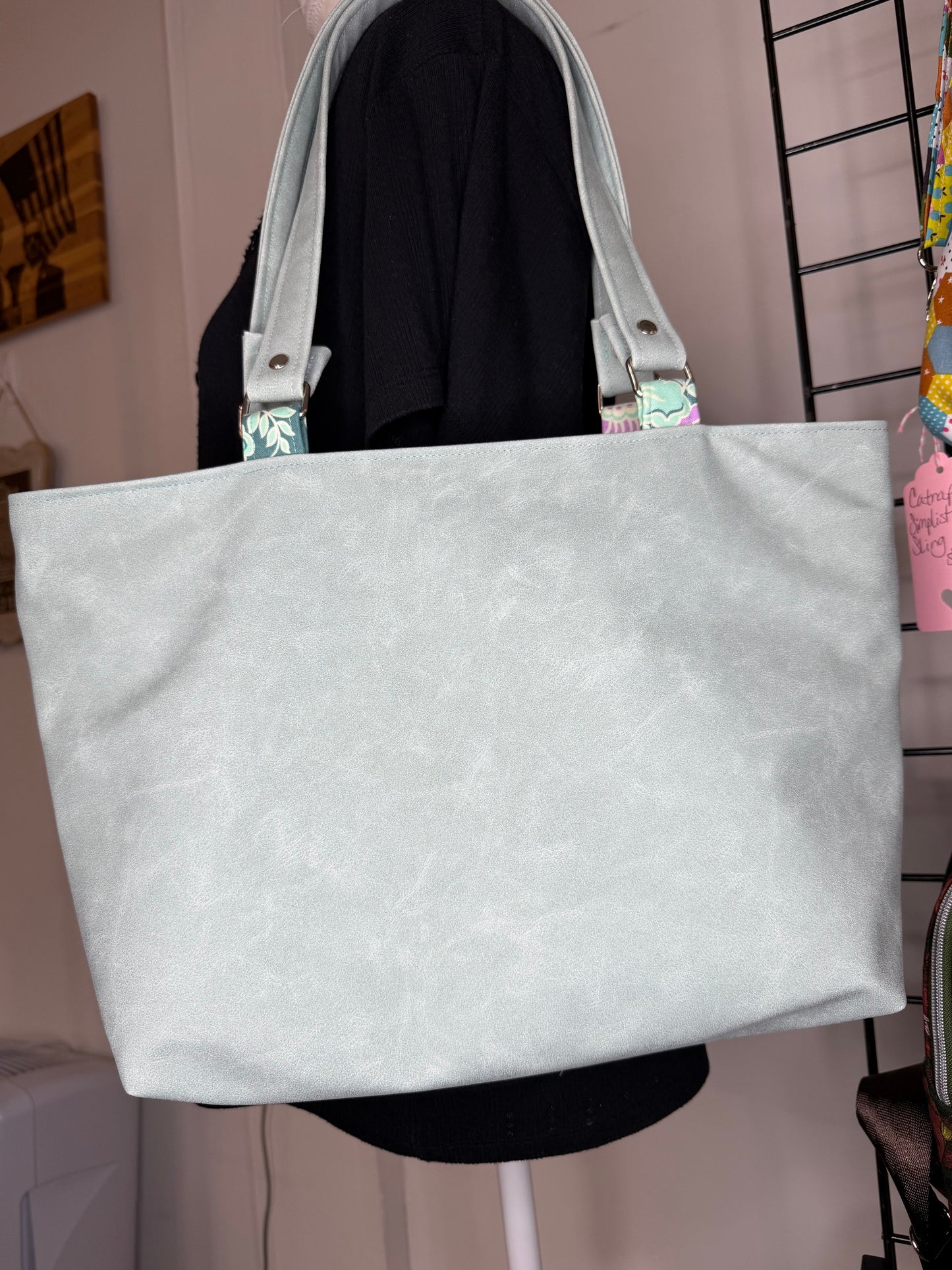 Floral Mala Tote with ¾ Suede Vinyl