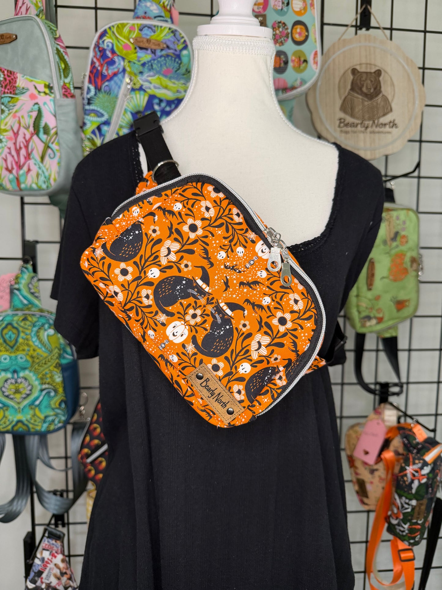 Witchy Kitties Small Louie Sling to waist bag