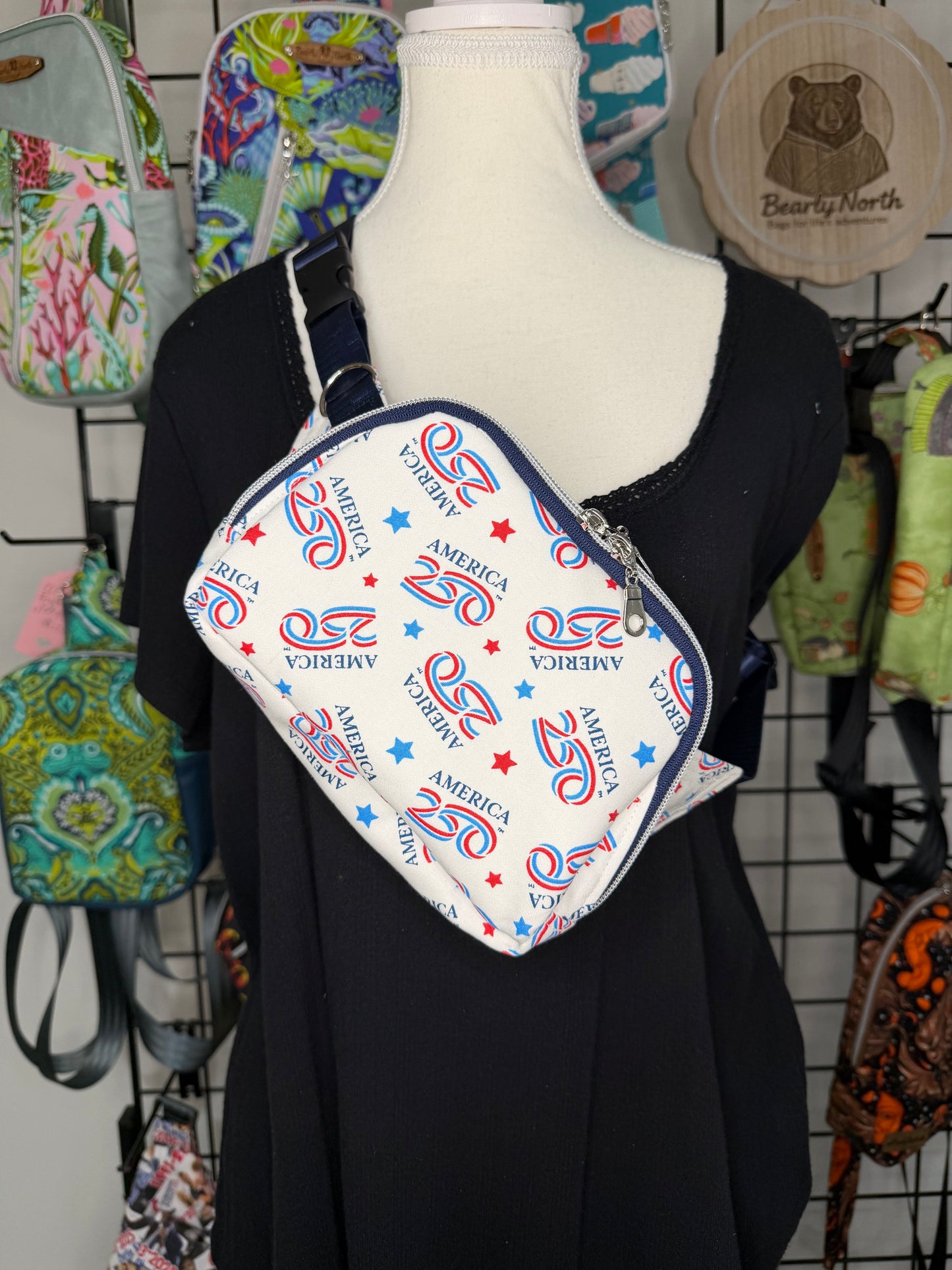 America 250 Small Louie Sling to waist bag