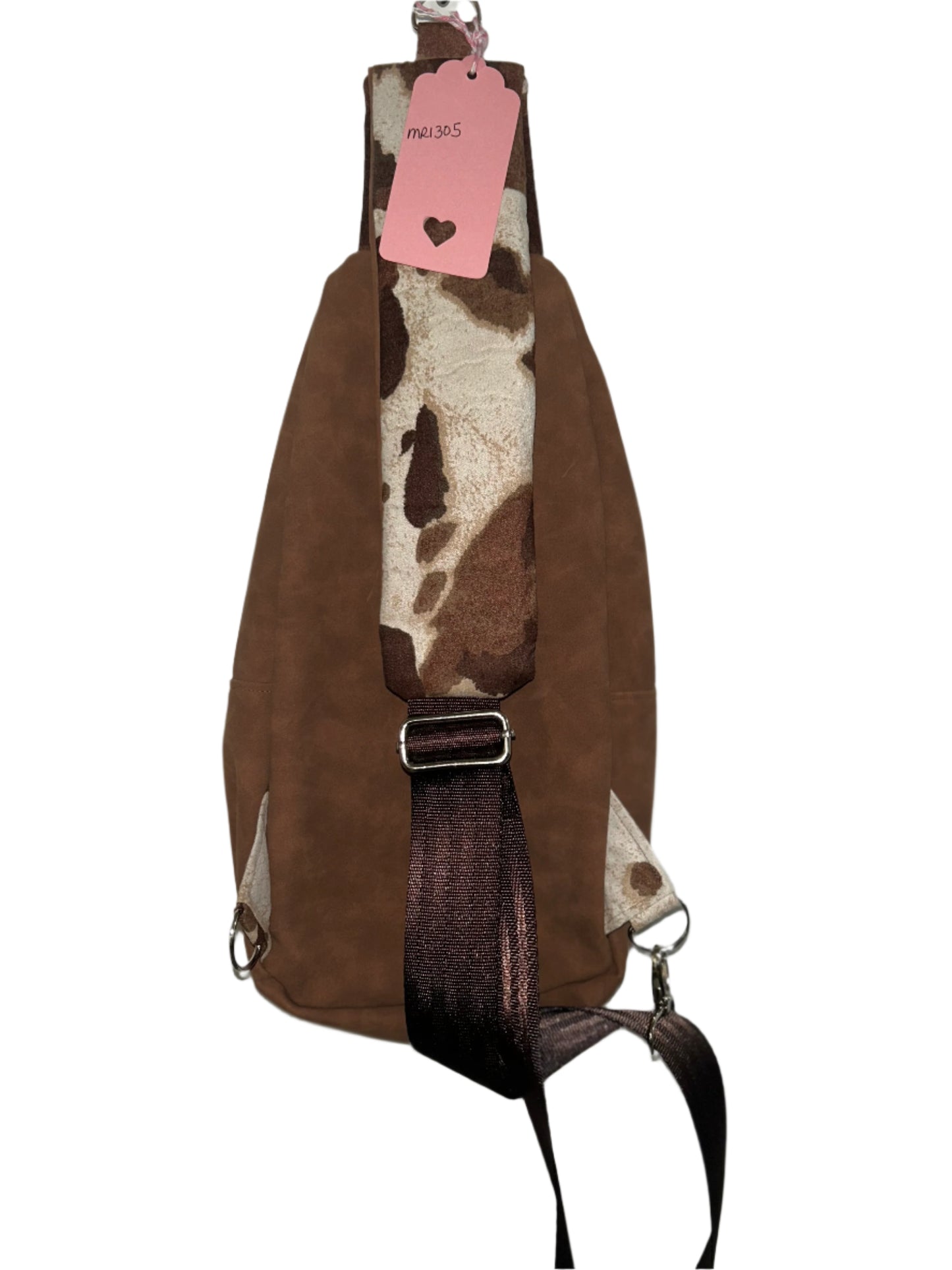 Cow and Faux Suede Retro Sling Bag