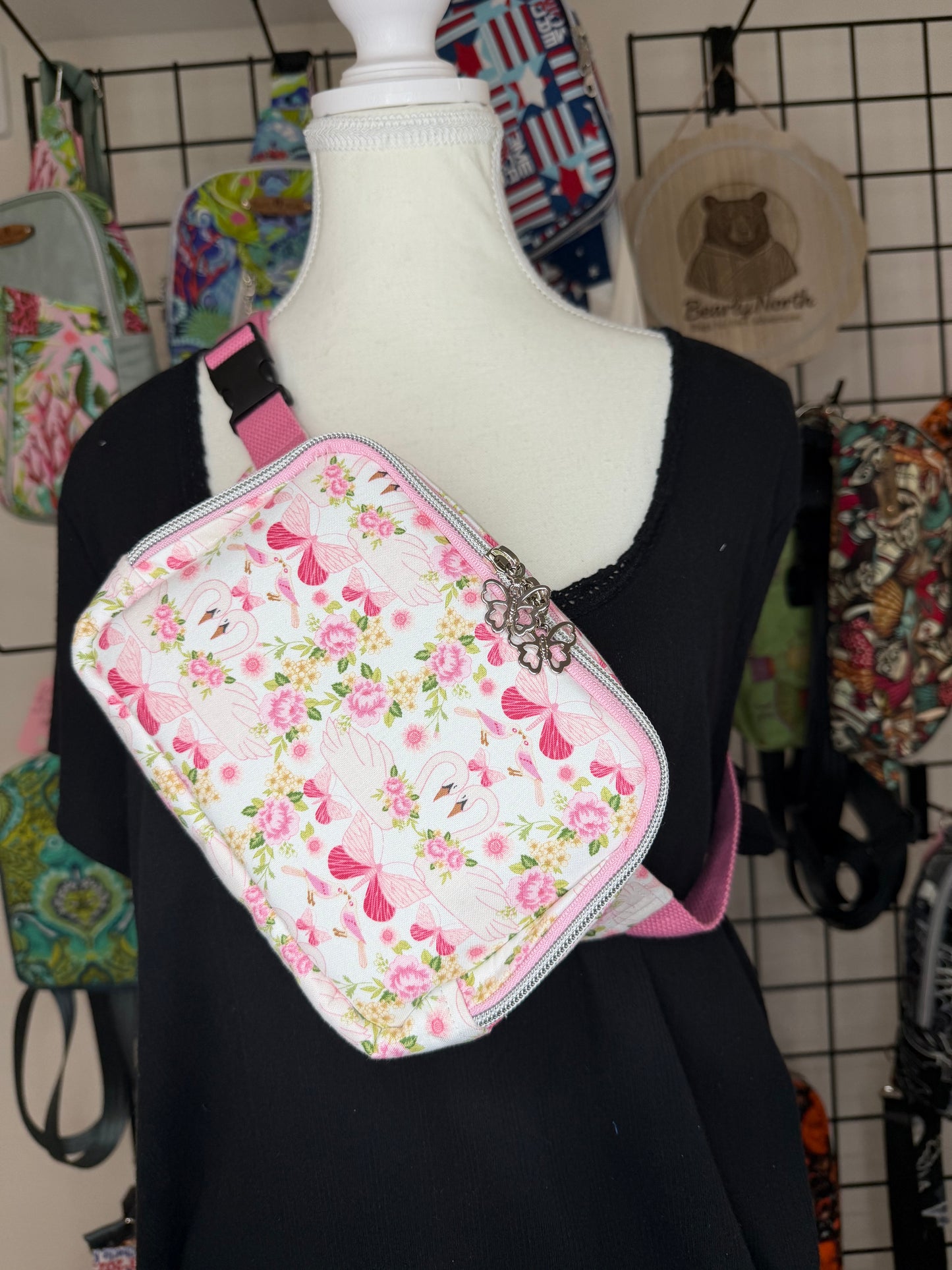 Poppie Cotton Swan Small Louie Sling to Waist Bag