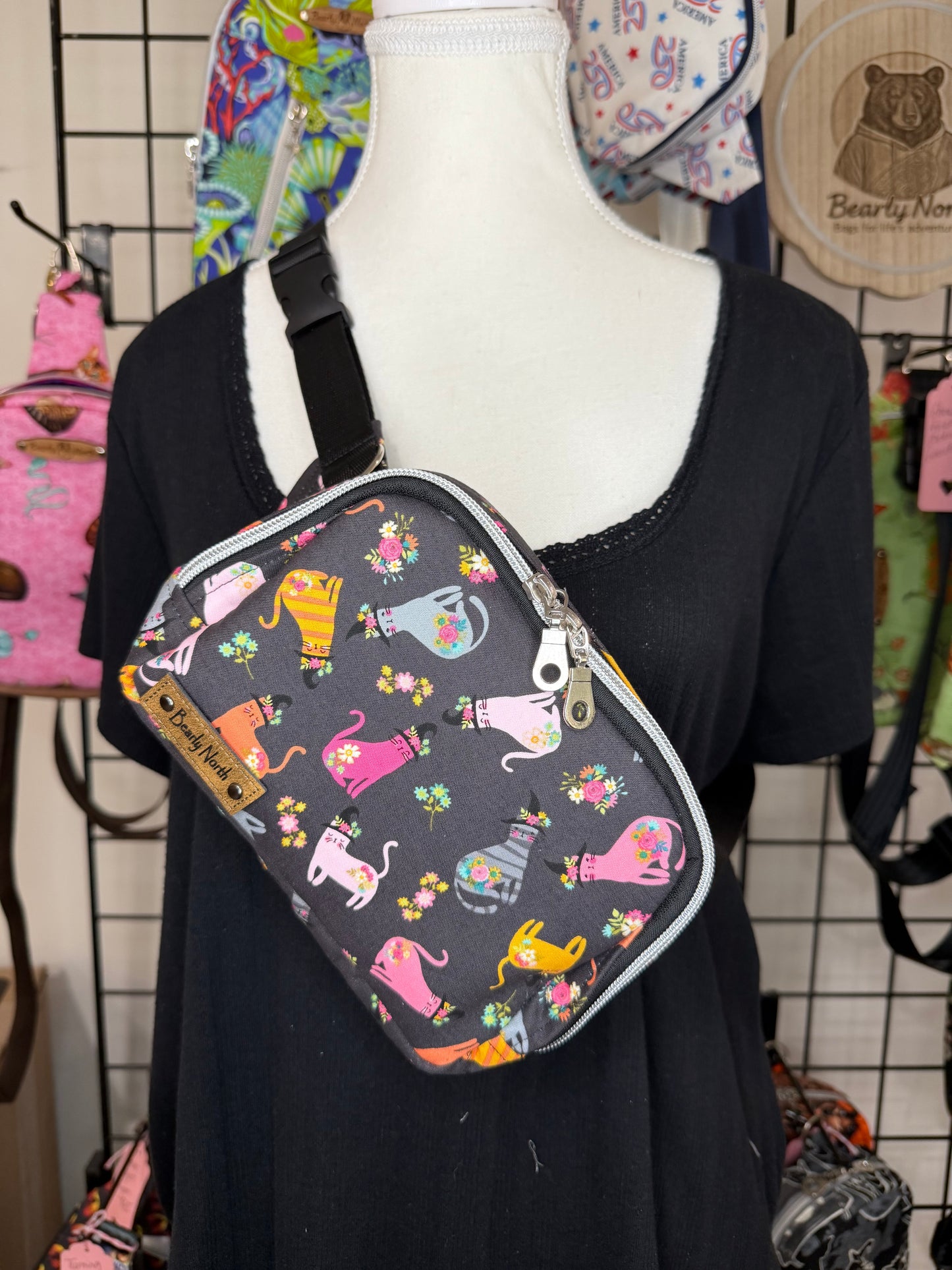 Cats in Hats Small Louie Sling to Waist Bag
