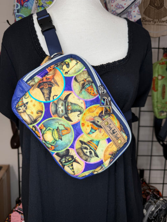 Witchy Creatures Small Louie with Pebbled Vinyl Gussets Sling to Waist Bag