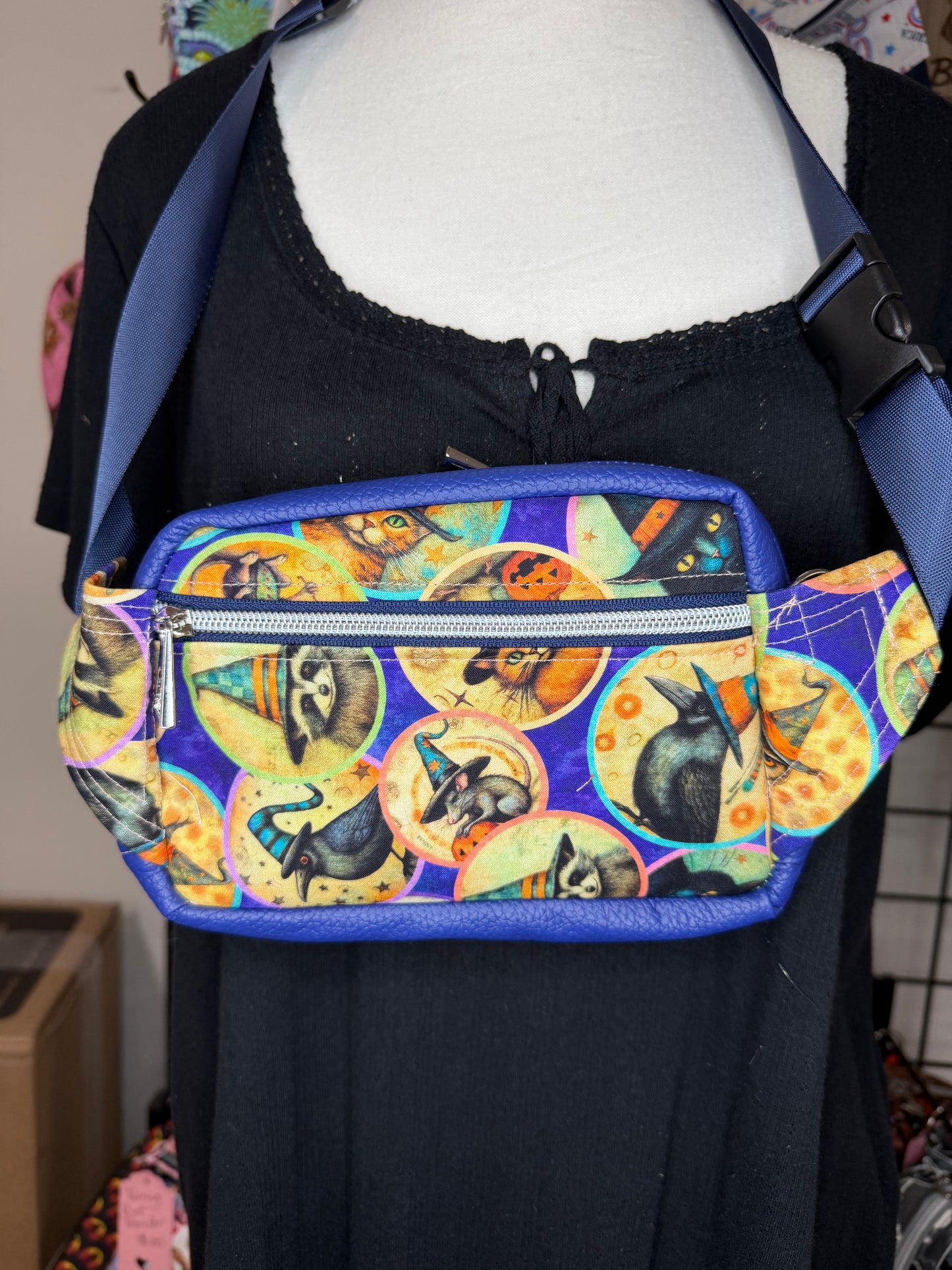 Witchy Creatures Small Louie with Pebbled Vinyl Gussets Sling to Waist Bag