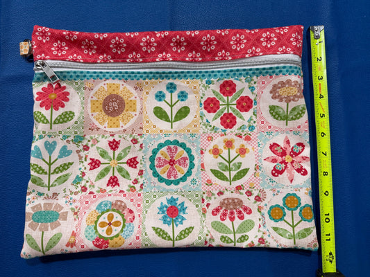 Large Lori Holt Unlined 3 Row Floral Project Bag