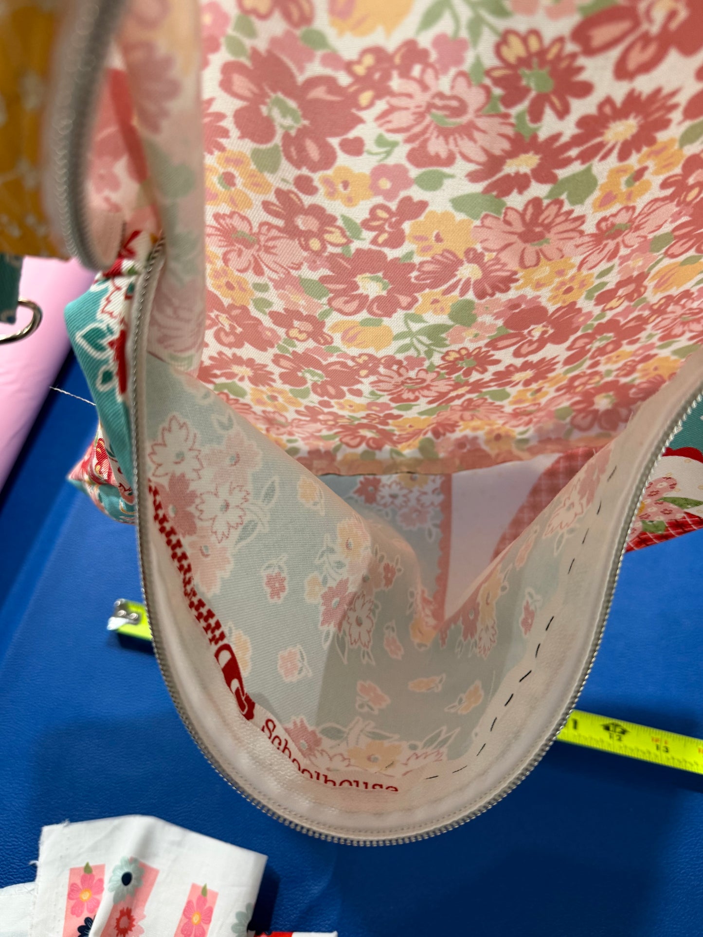 Large Lori Holt Unlined Strawberry Floral Project Bag