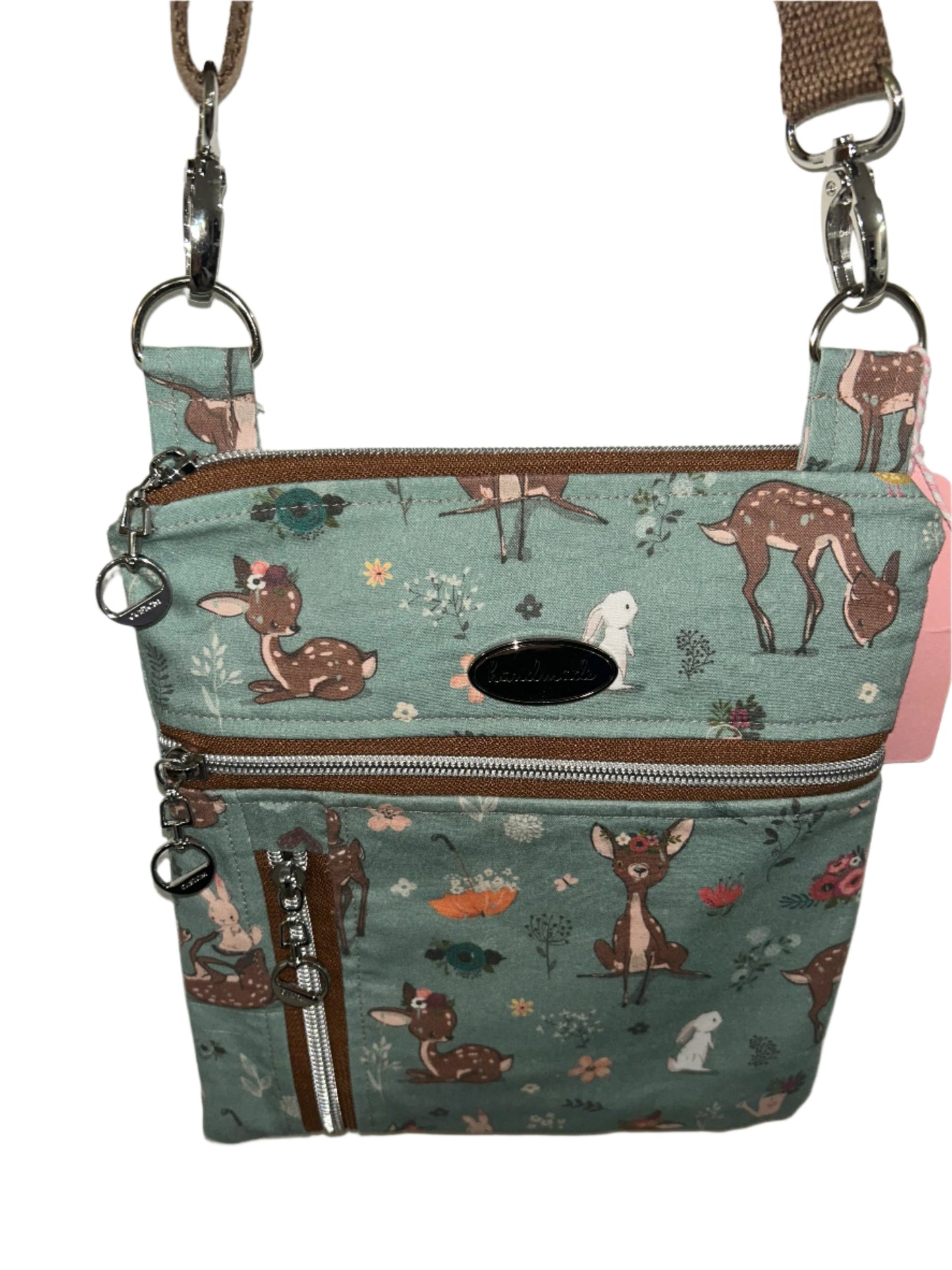 Deer-ly Doe’s Triple Zip Crossbody Bag