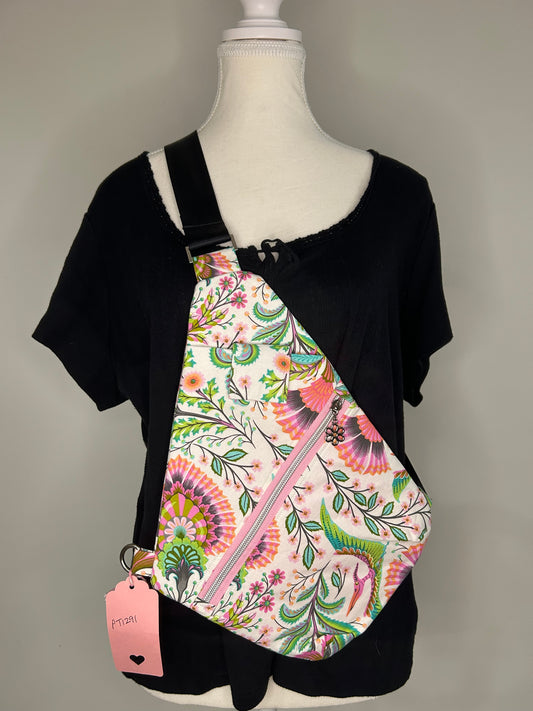 Floral Pterodactyl Convertible Traveler Bag