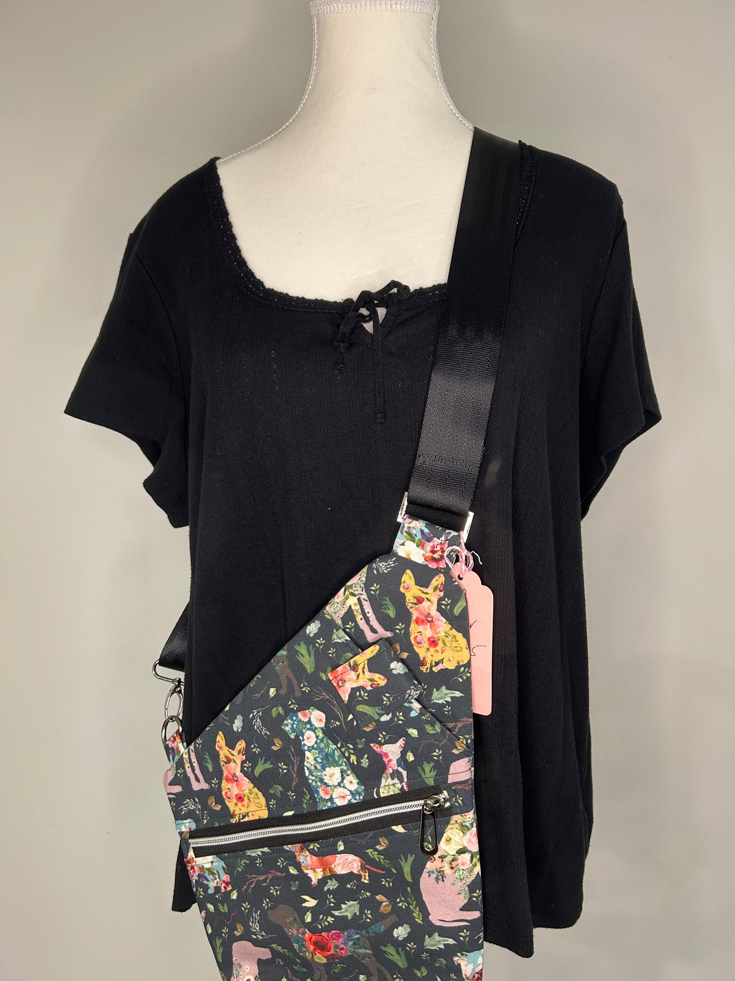 Floral Pups Convertible Traveler Bag