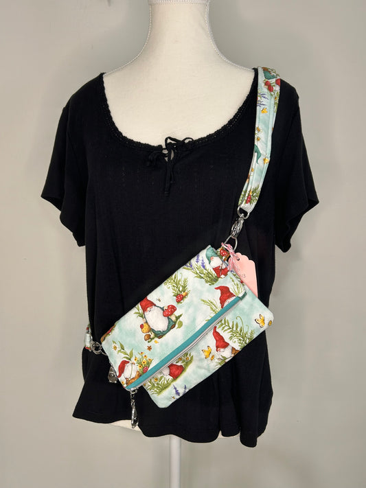 Gnomes and Mushrooms Fold Over Crossbody Bag