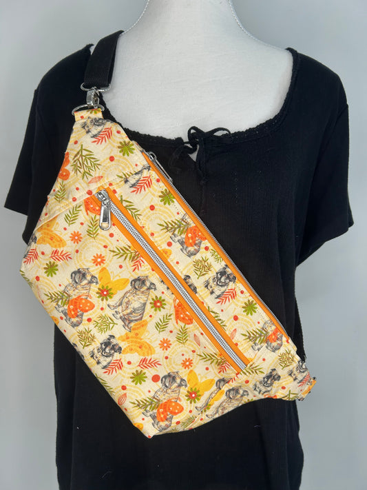 English Bulldog Dayna Double Zip Sling or Fanny Pack
