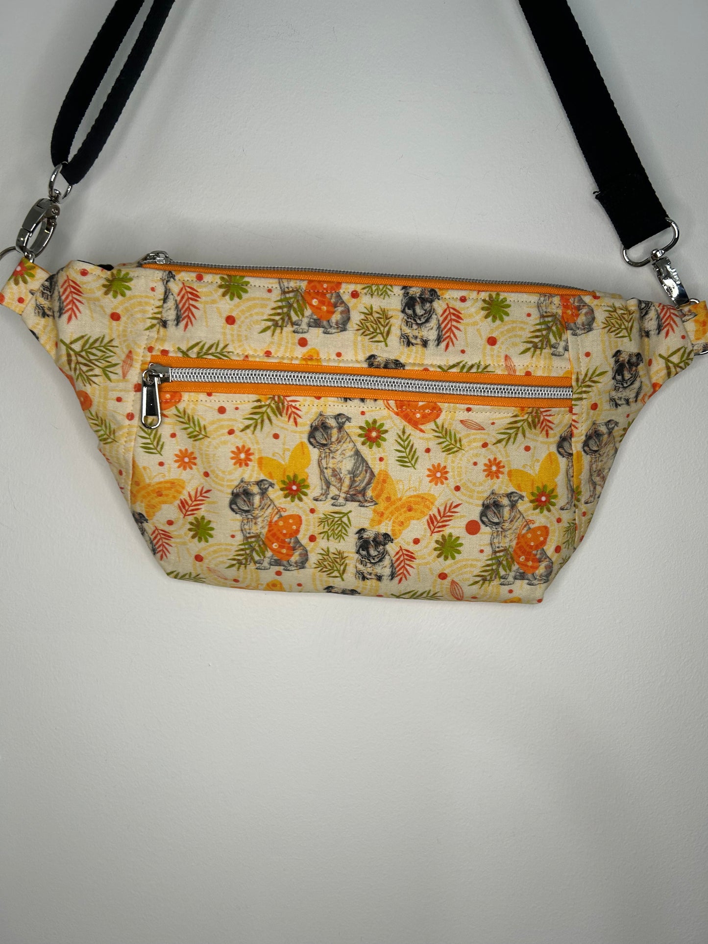 English Bulldog Dayna Double Zip Sling or Fanny Pack