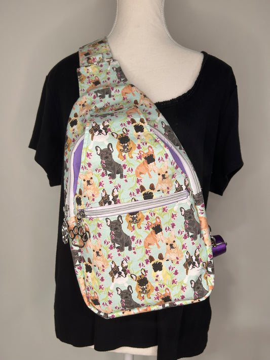 Frenchie Fields Retro Sling Backpack