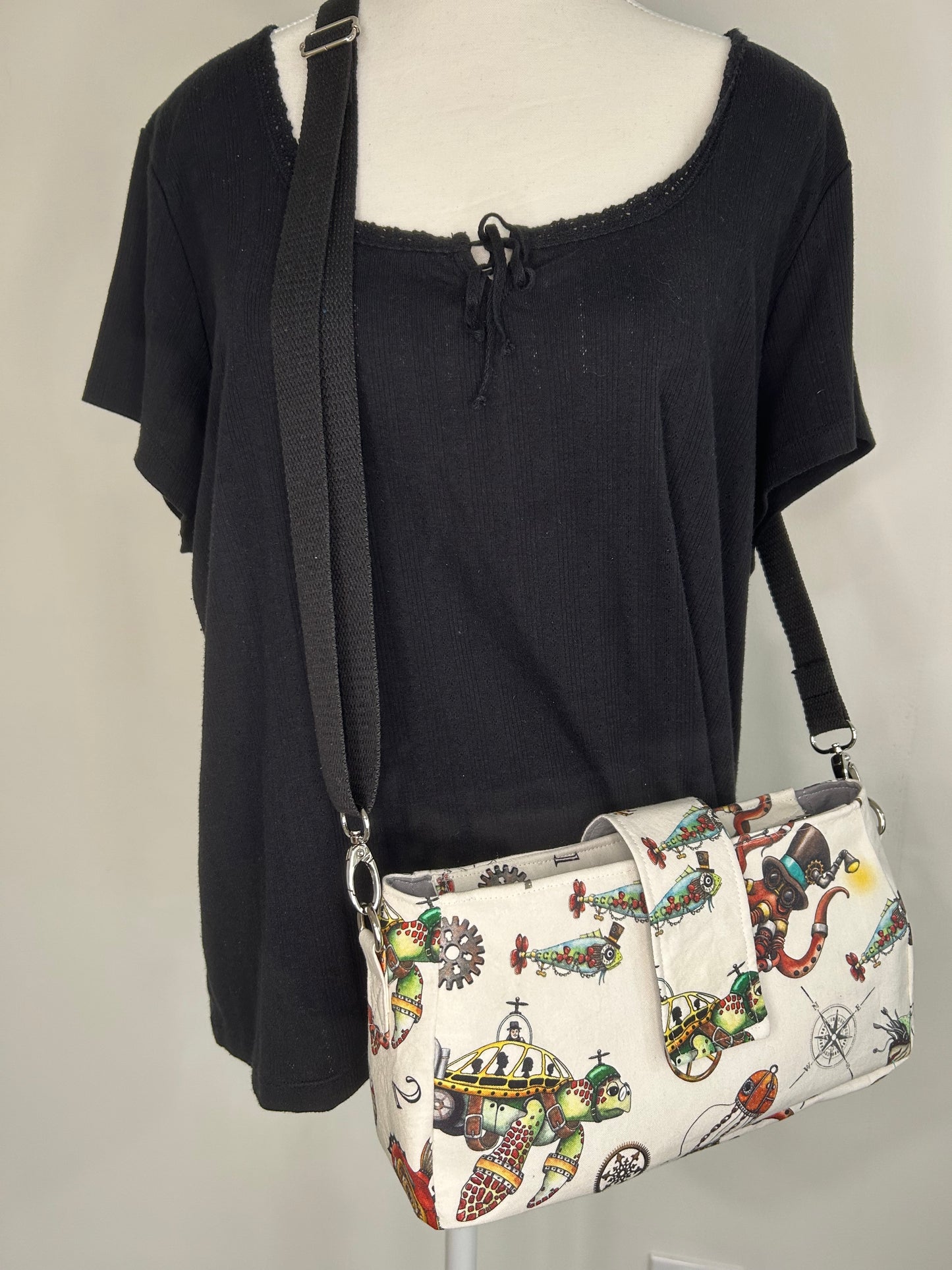 Aquatic Steampunk Ava Shoulder or Crossbody Bag Purse